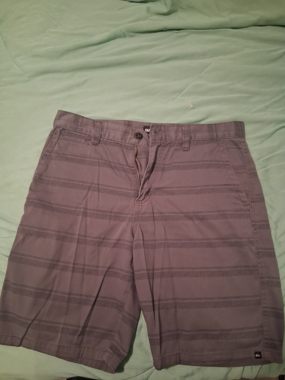 Quiksilver Men's Gray Striped Chino Shorts